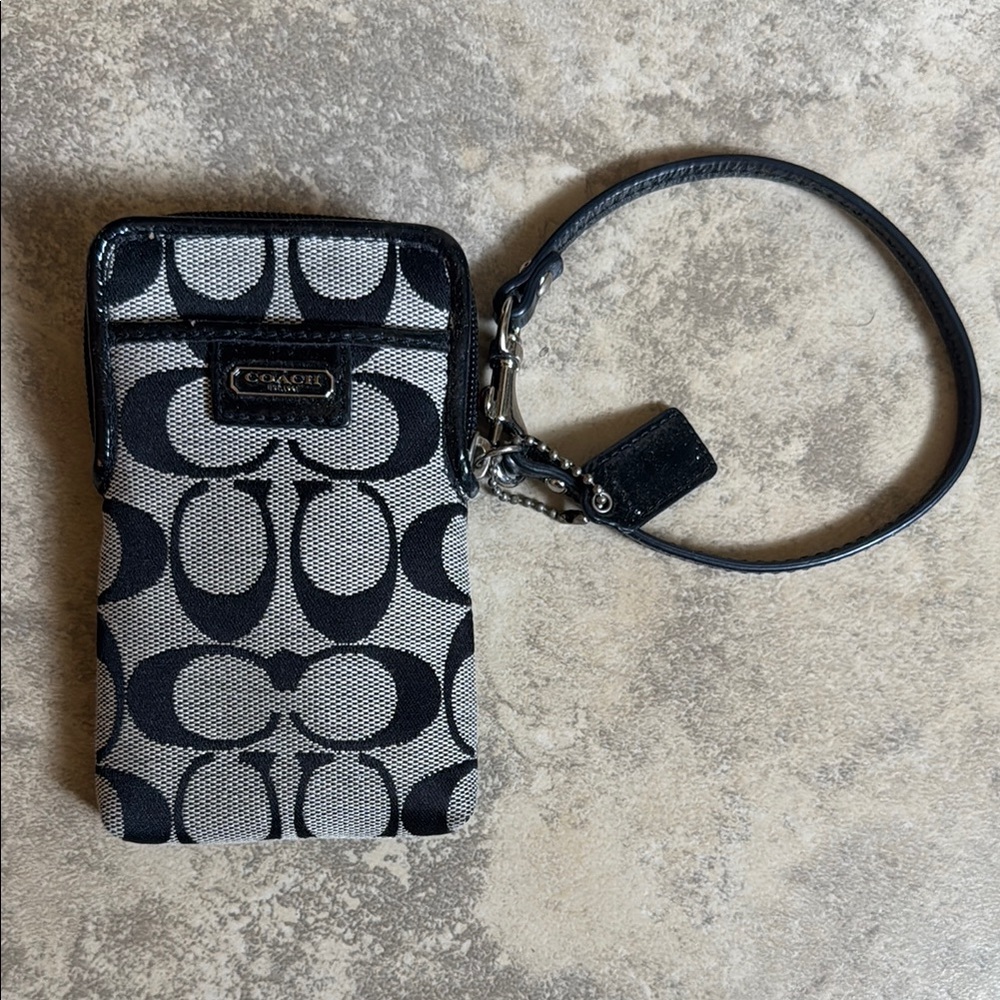 Coach Signature Black and Gray Phone Case